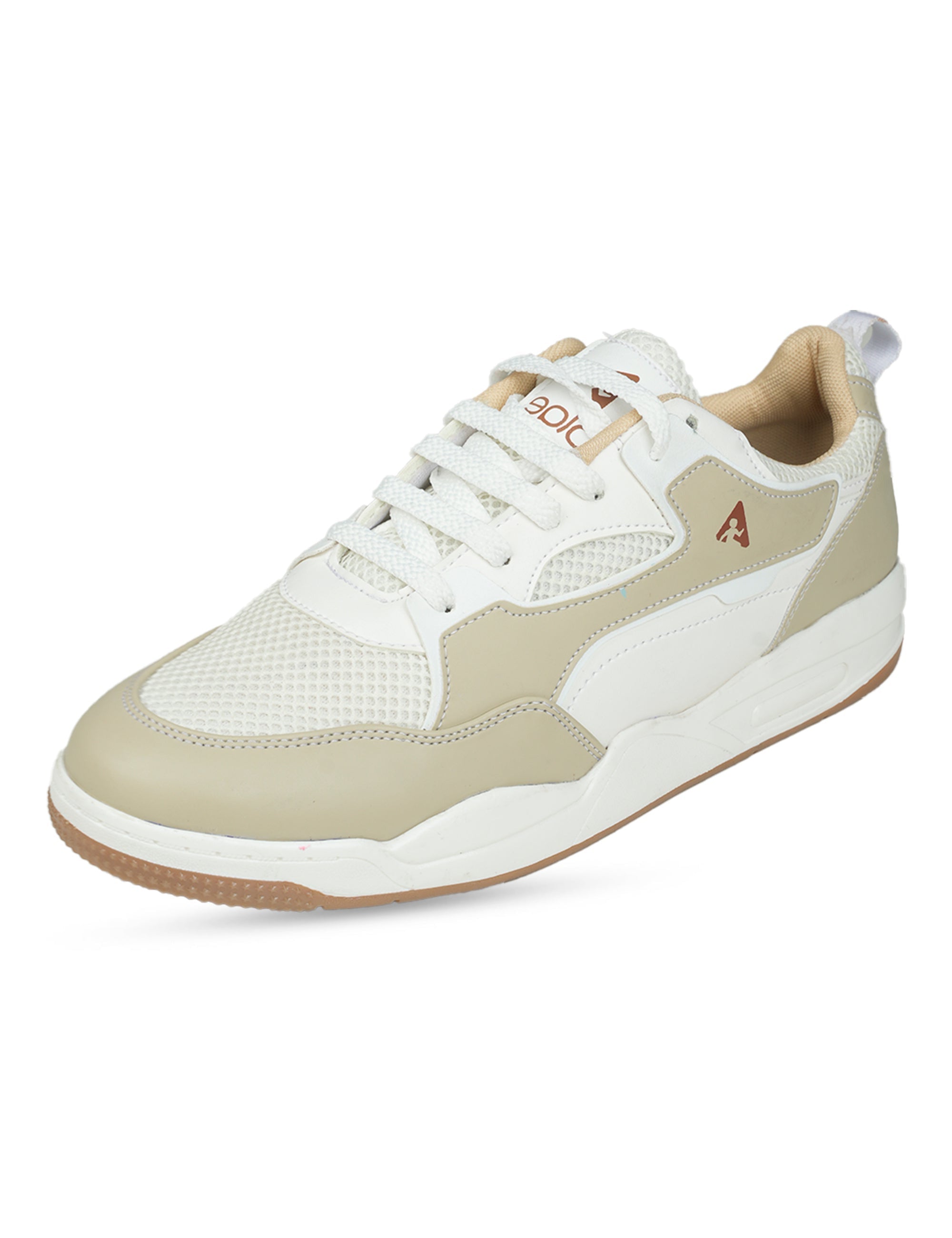 PLAE - Combat Men Lace Up Casual Sneaker – White/Beige